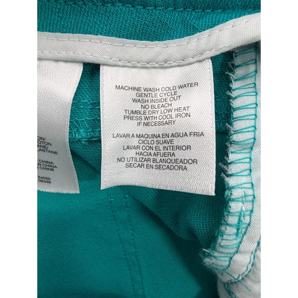 Jones New York Sport Petite Pants Aqua Green Rhinestone Stretch NWT | Womens 10P - Picture 13 of 15